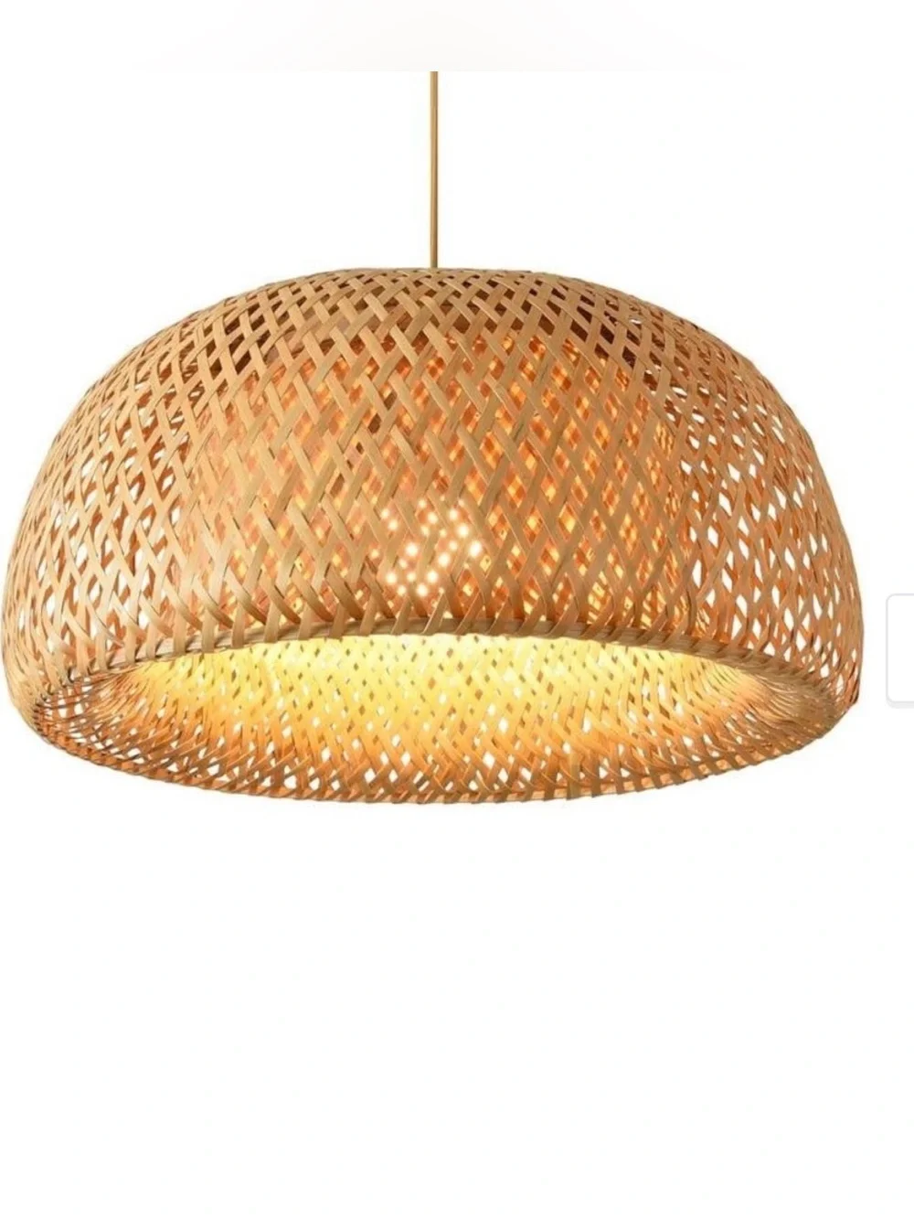 Nordic Bamboo Rattan Pendant Lamp Shades Boho Hanging Light Covers set of 2Two